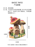 Mushroom House Lamp Mini Resin Outdoor Decoration Fairy Tale Villa Solar Light Craft Home Waterproof Lawn Lamp Garden Decoration