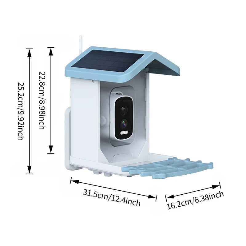 Smart Bird Feeder with Camera – Solar Powered, AI Bird ID & HD WiFi