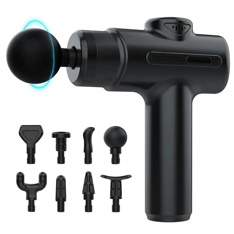 Electric Massage Gun – Deep Tissue Muscle Relaxer with 8 Heads