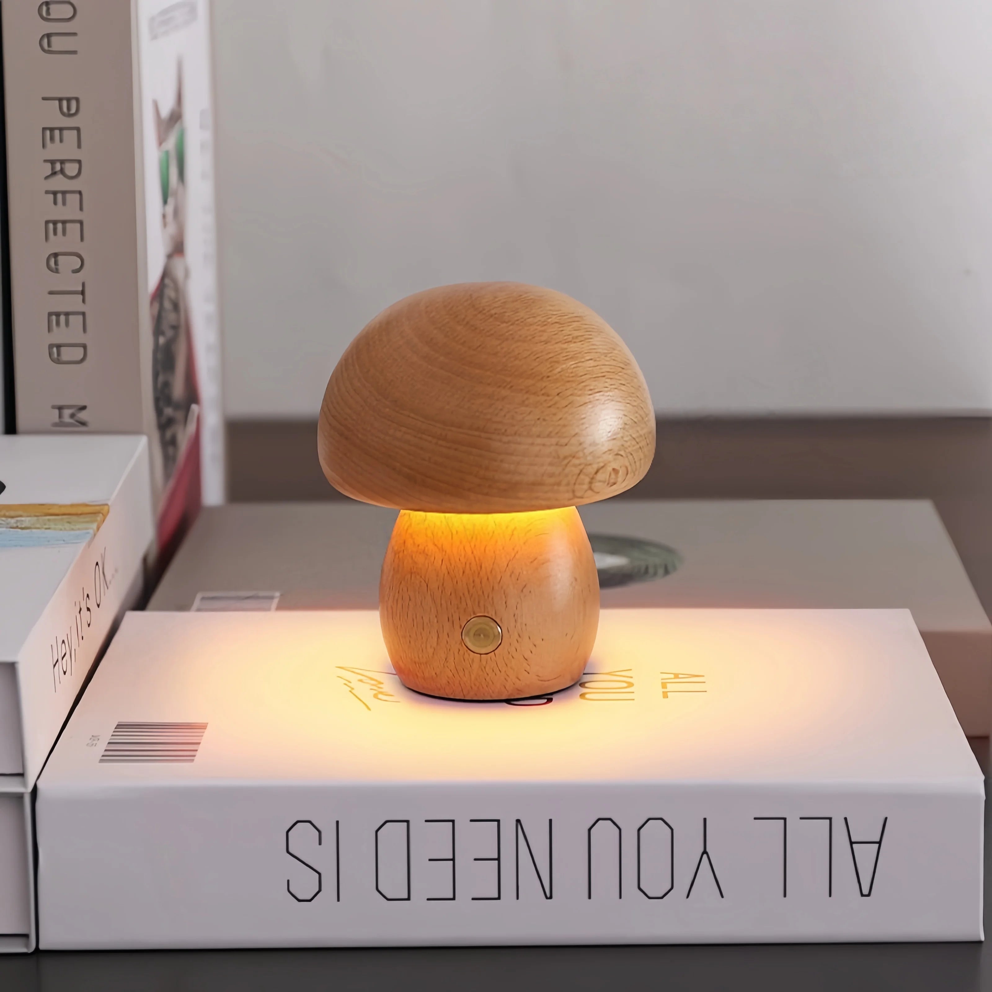 Mushroom LED Table Lamp Touch Dimming USB Charging Night Light for Bedroom/Desk/Coffee Bar Decorative Ambient Night Lighting