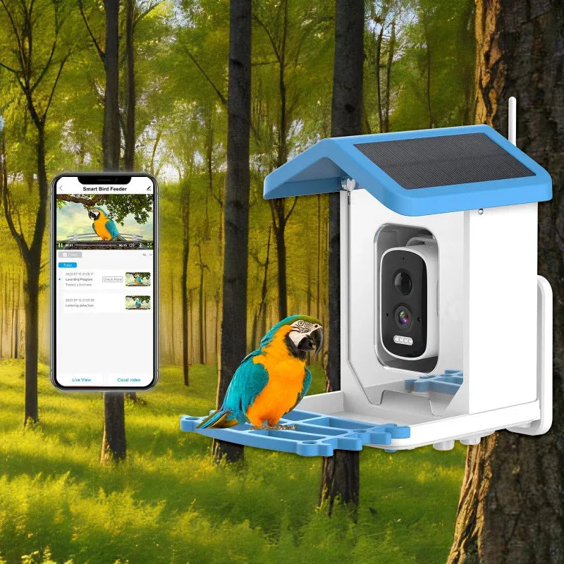 Smart Bird Feeder with Camera – Solar Powered, AI Bird ID & HD WiFi
